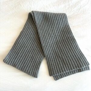 Everlane Ribbed Knit Scarf Gray Wool Cashmere Blend
